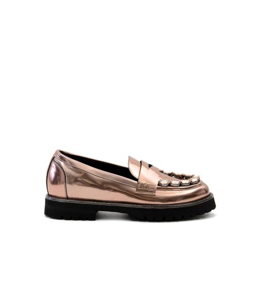 ⁦New York Rose Gold Embellished Loafers⁩ - الصورة ⁦4⁩