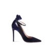 Velvet Bow Embellished Suede Pumps – by Cardinal Milano – luxury italian design