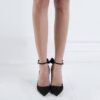 Velvet Bow Embellished Suede Pumps – by Cardinal Milano – luxury italian design
