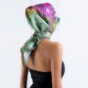 Deste Printed silk twill crown acquamarine scarf 5