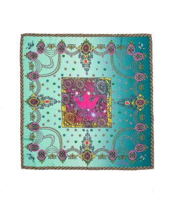 The Crown Aquamarine Printed Silk-twill Scarf