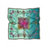 Deste Printed silk twill crown acquamarine scarf 8