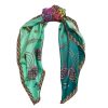 Deste Printed silk twill crown acquamarine scarf 9