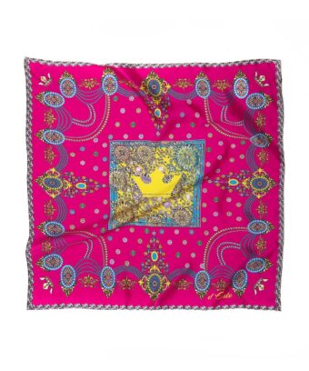 The Crown Fuchsia Printed Silk-twill Scarf