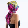 Deste Printed silk twill crown fuchsia scarf 2
