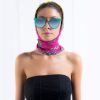 Deste Printed silk twill crown fuchsia scarf 3