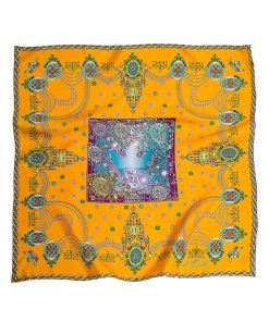The Crown Orange Printed Silk-twill Scarf