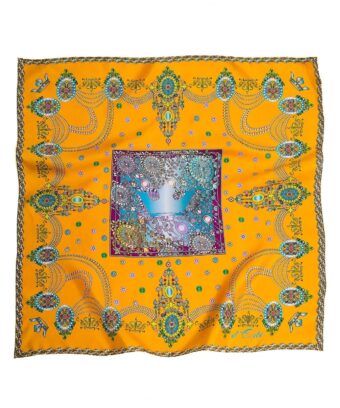 The Crown Orange Printed Silk-twill Scarf