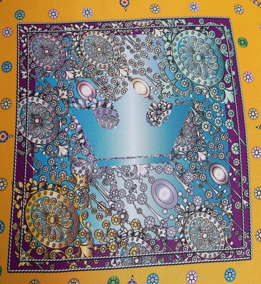 ⁦The Crown Orange Printed Silk-twill Scarf⁩ - الصورة ⁦2⁩