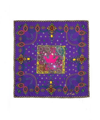 The Crown Violet Printed Silk-twill Scarf