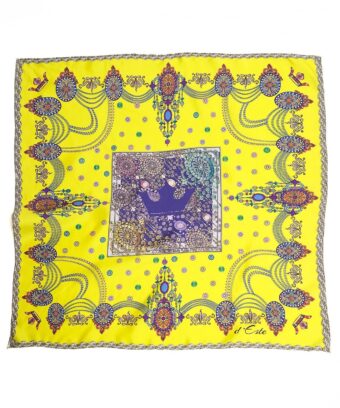 The Crown Yellow Printed Silk-twill Scarf