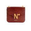 First date cognac leather croc effect chain bag 2