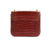 First date cognac leather croc effect chain bag 5