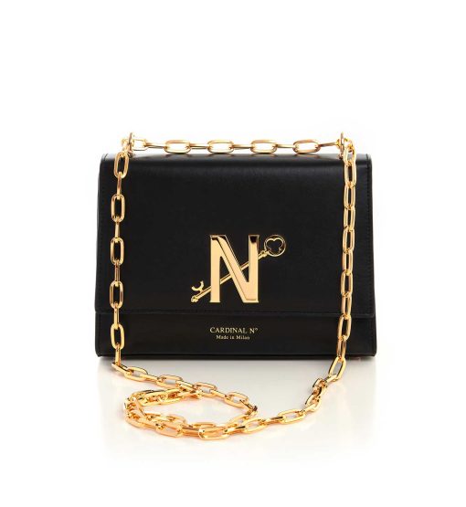 ⁦Opèra Night black leather chain bag MTO⁩ - الصورة ⁦4⁩