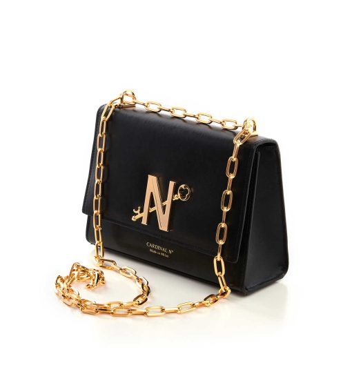⁦Opèra Night black leather chain bag MTO⁩ - الصورة ⁦3⁩