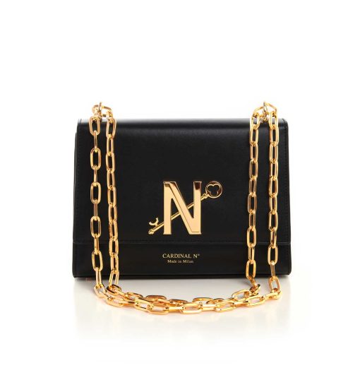 ⁦Opèra Night black leather chain bag MTO⁩ - الصورة ⁦8⁩