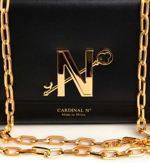 ⁦Opèra Night black leather chain bag MTO⁩ - الصورة ⁦5⁩
