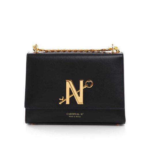 ⁦Opèra Night black leather chain bag MTO⁩ - الصورة ⁦7⁩