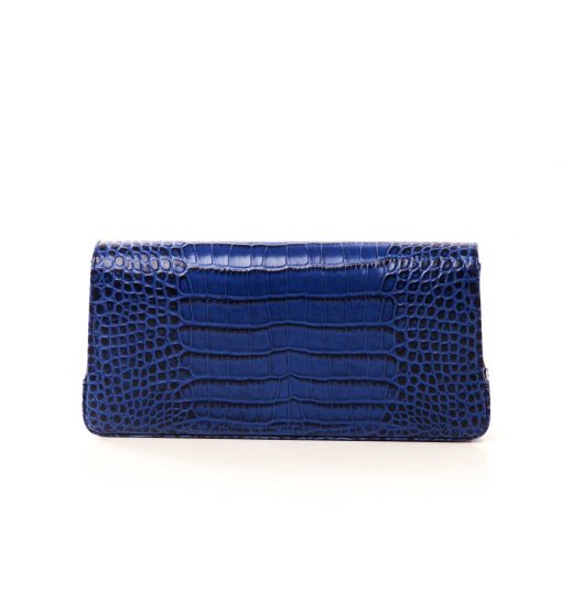 ⁦Time 21 Secrets Croc effect blue leather shoulder bag MTO⁩ - الصورة ⁦7⁩