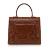 Cardinal N first lady 002 brown croc effect leather top handle bag 5