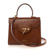 Cardinal N first lady 002 brown croc effect leather top handle bag 8