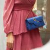 Cardinal N time 21 blue croc effect chain bag clutch