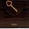 Cardinal N first lady key jewel brown croc embossed bag 4