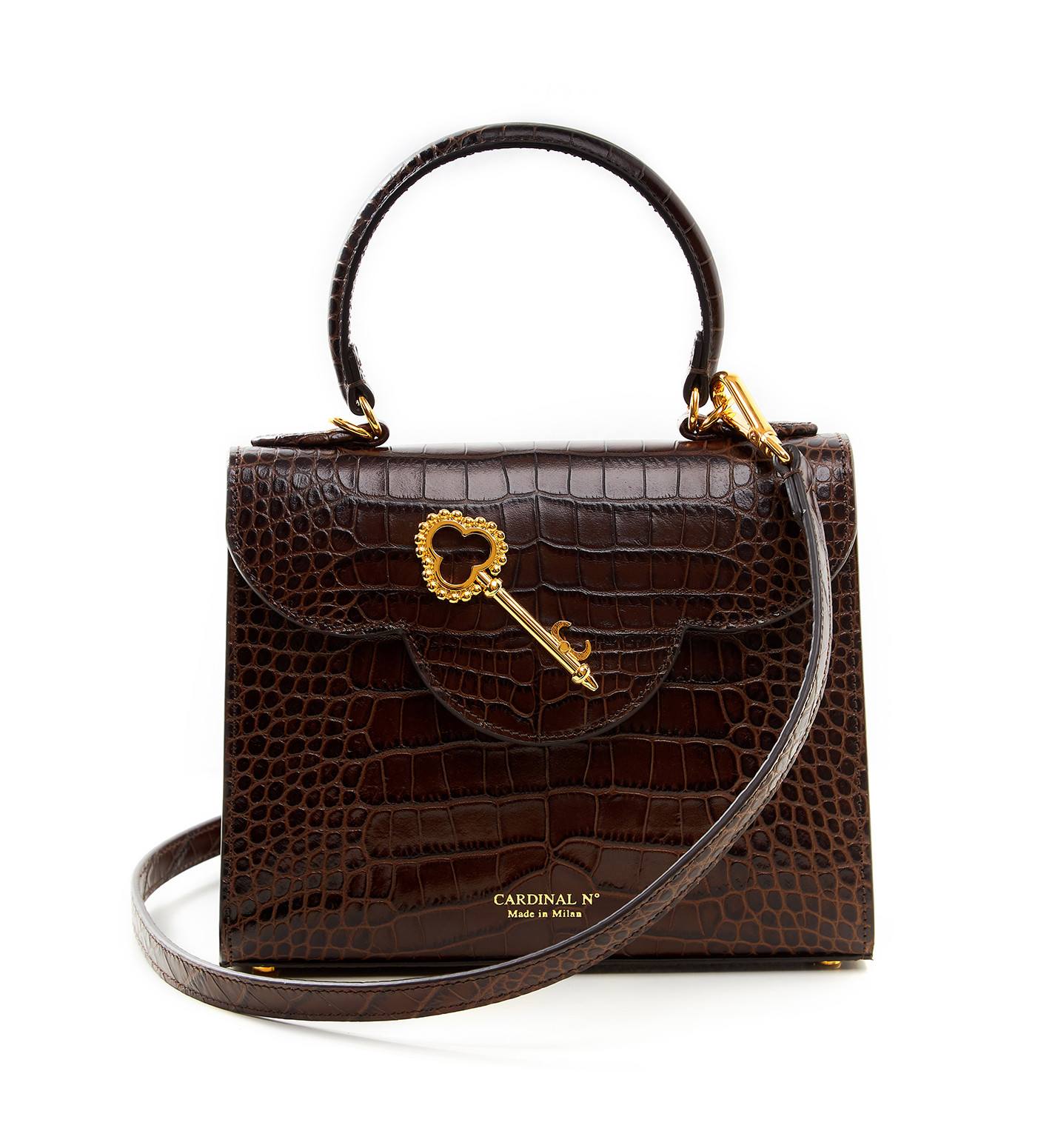 First Lady Secrets croc-effect chocolate brown leather bag MTO - Image 5