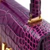 Cardinal N opera purple croc embossed leather top handle bag 11