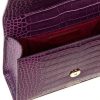 Cardinal N opera purple croc embossed leather top handle bag 12