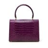 Cardinal N opera purple croc embossed leather top handle bag 4