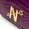 Cardinal N opera purple croc embossed leather top handle bag 5