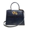 Cardinal Milano Lady Cardinal Time Keys night blue croc embossed leather bag MTO – Lady Cardinal Time Keys night blue croc embossed leather bag MTO – by Cardinal Milano – luxury italian design