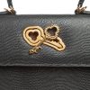 Lady cardinal time keys twist grey grained leather bag 3