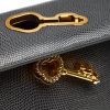 Lady cardinal time keys twist grey grained leather bag 7