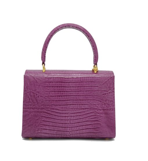 ⁦Opèra lizard-effect cyclamin leather bag MTO⁩ - الصورة ⁦5⁩