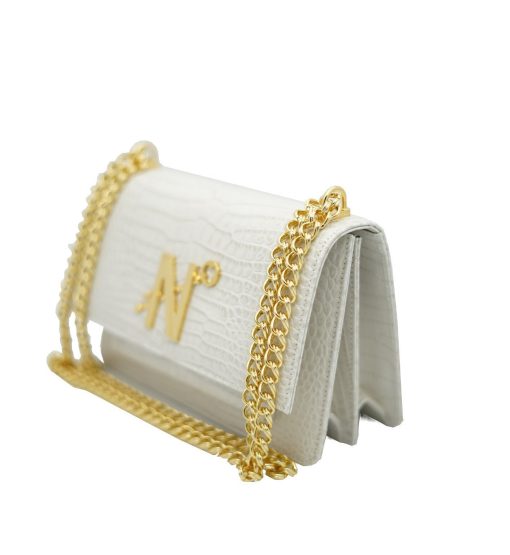 ⁦Operà Day & Night Croc Embossed ivory leather chain bag MTO⁩ - الصورة ⁦6⁩