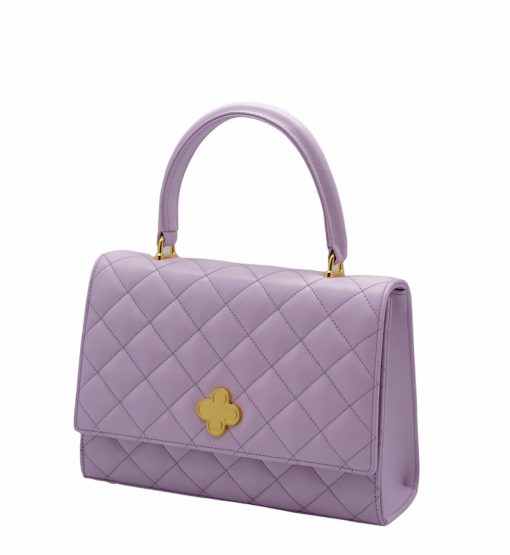 ⁦Opèra Quilted lilac leather shoulder bag MTO⁩ - الصورة ⁦3⁩