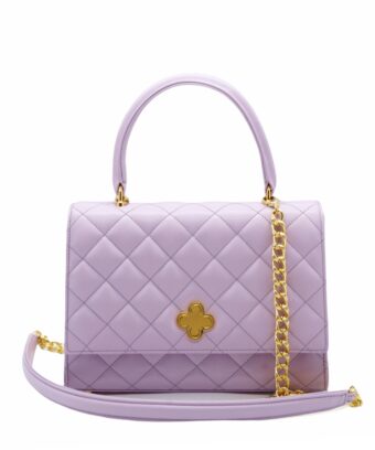 Opèra Quilted lilac leather shoulder bag MTO