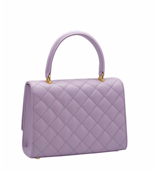 ⁦Opèra Quilted lilac leather shoulder bag MTO⁩ - الصورة ⁦5⁩