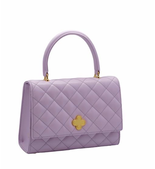 ⁦Opèra Quilted lilac leather shoulder bag MTO⁩ - الصورة ⁦8⁩