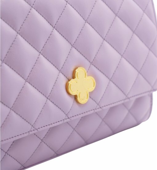 ⁦Opèra Quilted lilac leather shoulder bag MTO⁩ - الصورة ⁦9⁩