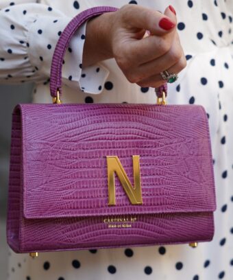 Alternative view of Opèra lizard-effect cyclamin leather bag MTO