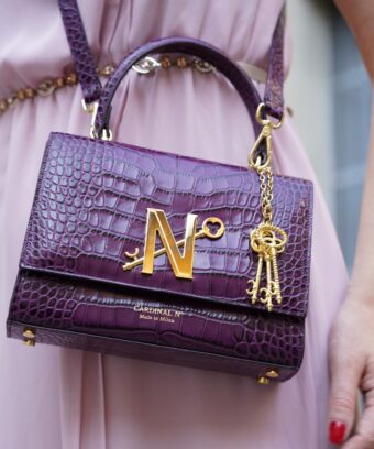 Alternative view of Opèra croc effect purple leather shoulder bag MTO