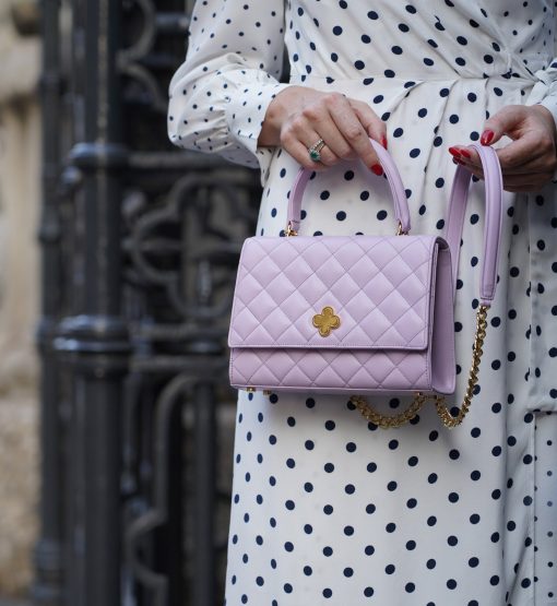 ⁦Opèra Quilted lilac leather shoulder bag MTO⁩ - الصورة ⁦11⁩