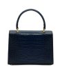 Opera Croc Effect blue leather shoulder bag 003