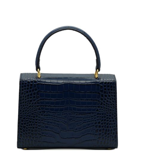 ⁦Opèra Croc Effect blue leather shoulder bag MTO⁩ - الصورة ⁦4⁩
