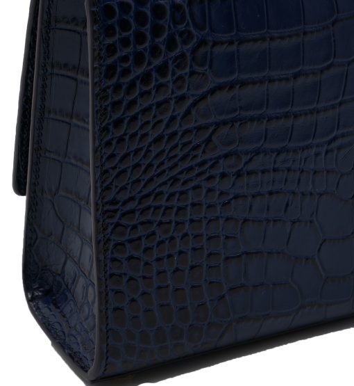 ⁦Opèra Croc Effect blue leather shoulder bag MTO⁩ - الصورة ⁦7⁩