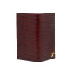 Croc Embossed bordeaux leather Wallet 01