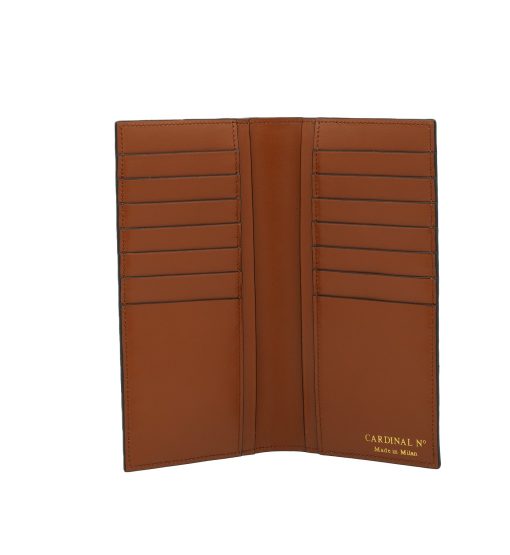 ⁦Croc embossed cognac leather wallet⁩ - الصورة ⁦3⁩